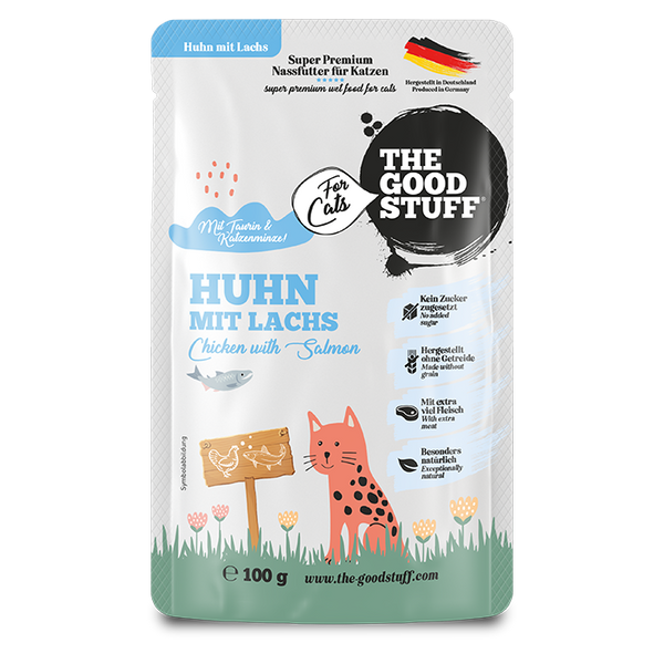 Katzenfutter POUCHES 100g Lachs — Huhn mit Lachs - Pouch